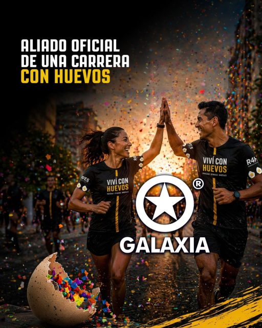 Gracias @galaxiadeportes por ser nuestro aliado para UNA CARRERA CON HUEVOS 😎✨ la marca de las estrellas