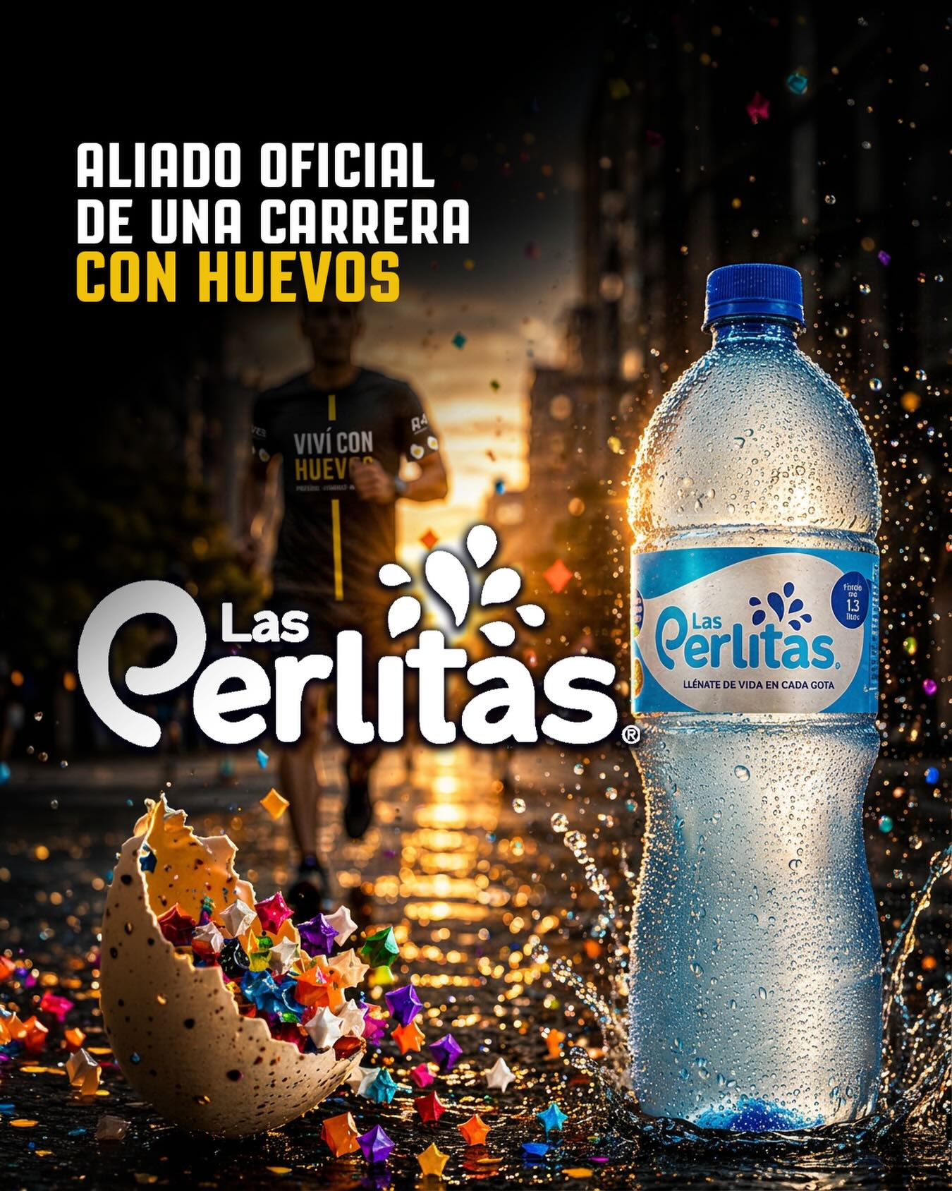El líquido vital no faltará en UNA CARRERA CON HUEVOS, gracias a @agualasperlitas.sv