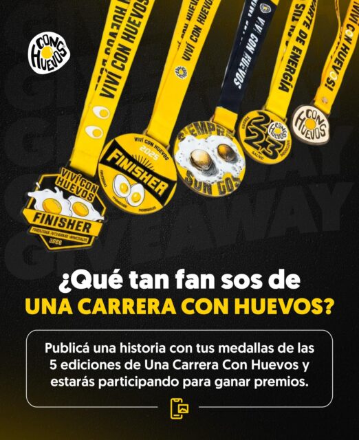 Queremos conocer a nuestros fan #1 😎✨🍳🙌🏼
Comparte una foto de tus medallas de las 5 ediciones de UNA CARRERA CON HUEVOS, y gana cartones de huevos 😎✨🍳🙌🏼
1. Tomate una foto con las 5 medallas de UNA CARRERA CON HUEVOS.
2. compartila en tus historias
3. Etiquétanos @conhuevos_sv y @running4help_es
4. Debes tener tu perfil abierto al público para que podamos ver tus etiquetas
Estaremos anunciando ganadores la próxima semana 😎✨🍳🙌🏼
VIVI CON HUEVOS 😎✨