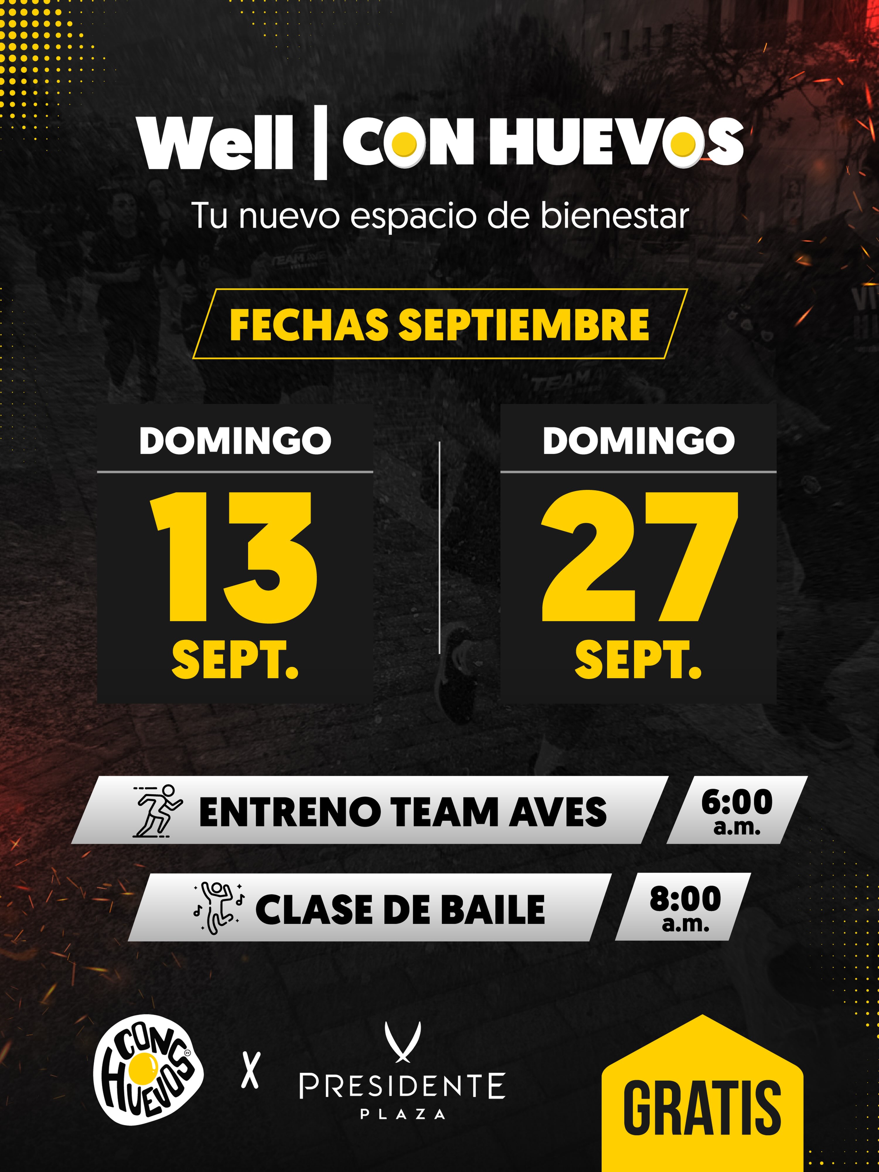Reserva las fechas de septiembre para asistir a WELL| CON HUEVOS 🍳✨😎

Gracias a @presidenteplaza y @conhuevos_sv